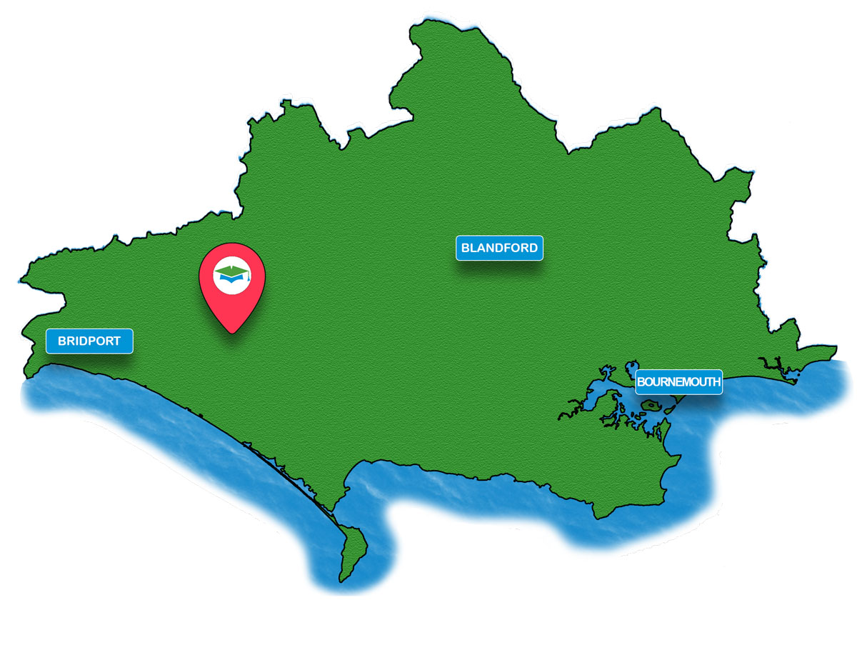 School trip Isle of Wight location map for Mapperton House & Gardens